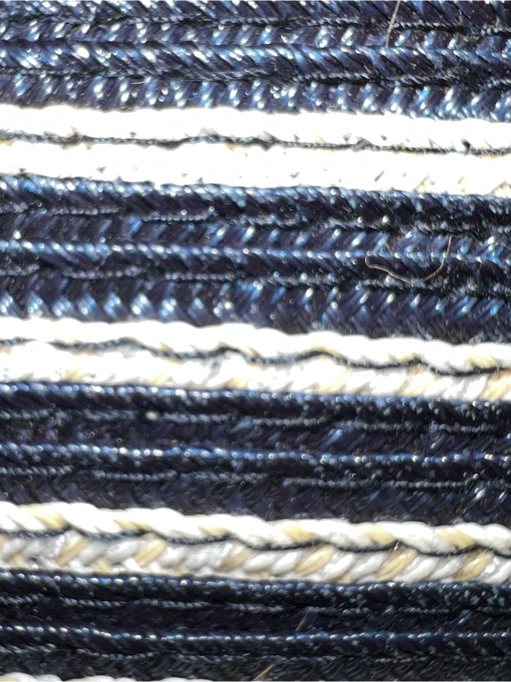 Eric Javits New York Navy Ivory Striped Squishee Tote Shoulder Bag Resort - Picture 5 of 12